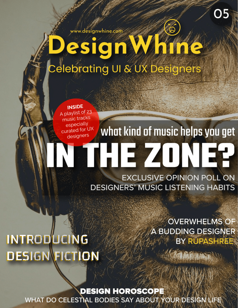 Cover Page Of Designwhine Themed Around Music For Ux Designers