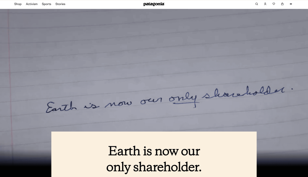 Patagonia Website Sustainability Pledge DesignWhine